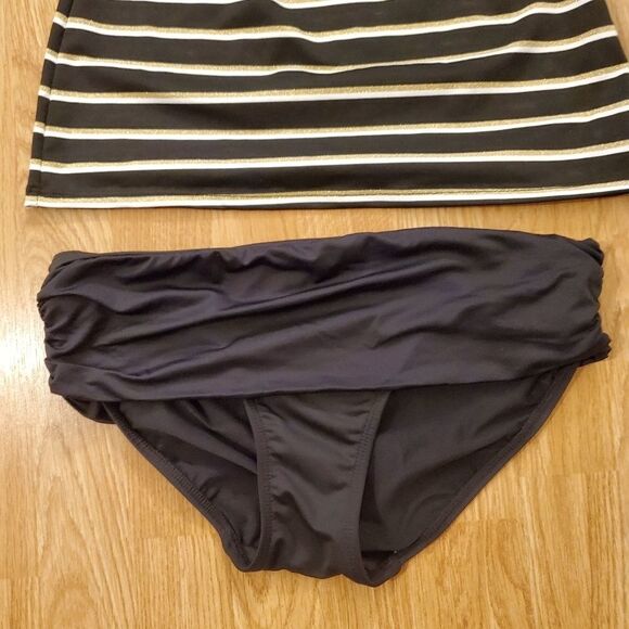 Ralph Lauren Dylan Lurex Stripe Ring Front Bandini - Picture 11 of 16